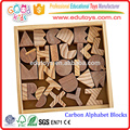 High Quality Pinewood Alphabet Blocks, 26pcs Wooden Alphabet Blocks w/ A Tray